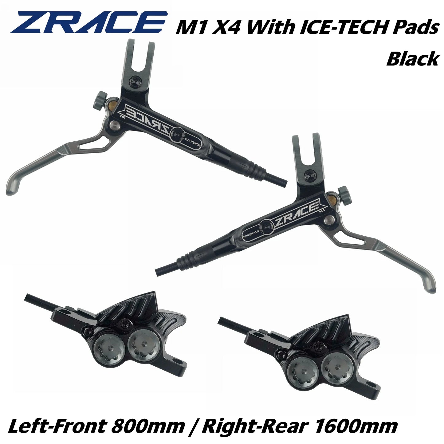 ZRACE M1 X2/X4 Hydraulic Mountain Bike Brake - Full CNC Lightweight Oil Pressure Disc