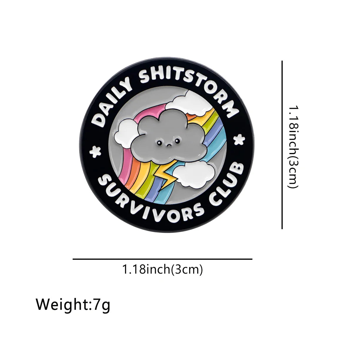 Storm Enamel Pin Brooch – Survivor Club Lapel Badge for Backpack & Clothing Accessories