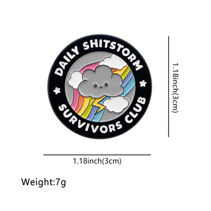 Storm Enamel Pin Brooch – Survivor Club Lapel Badge for Backpack & Clothing Accessories