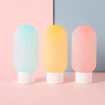 3/4 Pcs 60ml Travel Refillable Silicone Bottles - Empty Lotion, Shampoo & Cosmetic Squeeze Containers for Makeup