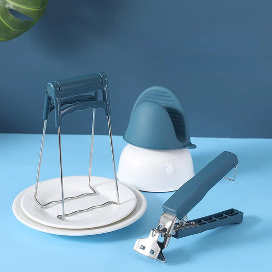 Anti-Scalding Clip Dish Clamp Steamer Gripper - Silicone Gloves, Microwave Oven Tray Non-Slip Pan Gripper Clip, Kitchen Accessories