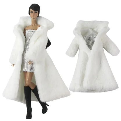 1:6 Scale Doll Clothes – Fur Coat Dress Outfit for 11.5" (30cm) Dolls, Multiple Styles, Gift for Girls