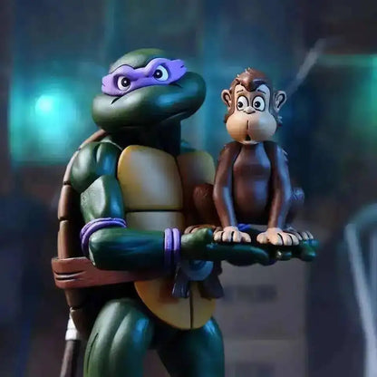 Four New NECA Anime Action Figures – Leonardo Teenage Mutant Ninja Turtles Pizza Club Model Figurines for Toys & Shelf Display