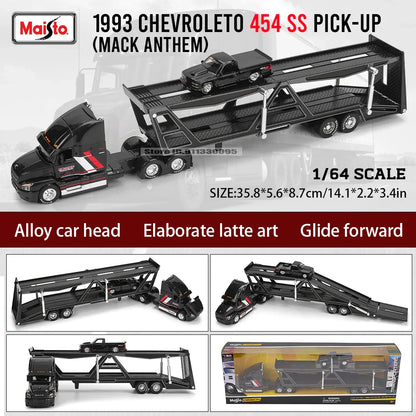 Maisto 1:64 Mack Anthem & LoneStar Trailer Model — Alloy Diecast Transport Simulation Car Collection