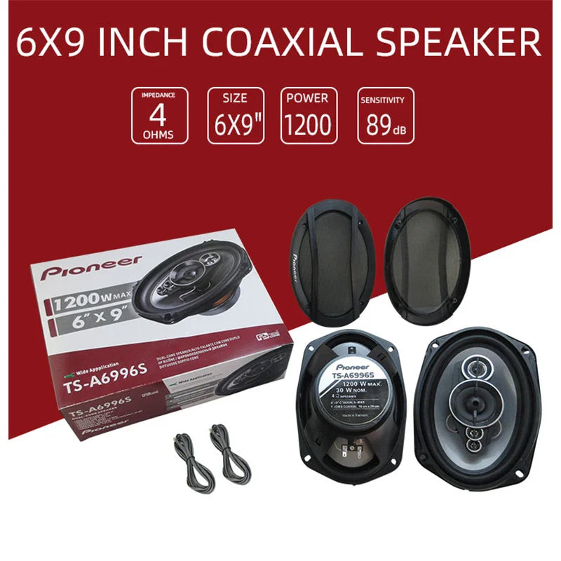 6X9 Inch 2400W 5-Way Car Coaxial Speaker - High Fidelity Full Frequency, Ideal for Modified Vehicles
