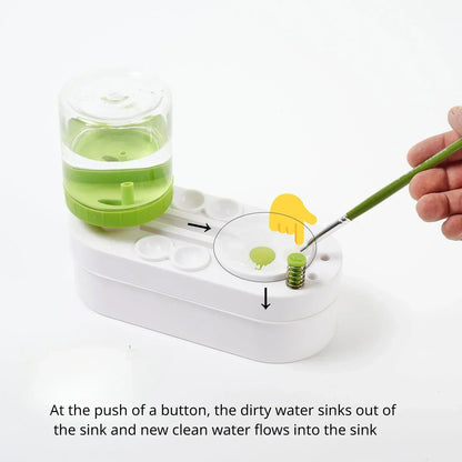 Creative Novelty Fast Watercolor Pen Brush Washer - Convenient One-Click Water Circulation and Replacement System