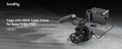 SmallRig Camera Cage for Sony FX30/FX3 – Rig Kit with Cable Clamp, Cold Shoe & NATO Rail Accessories (Model 4183)