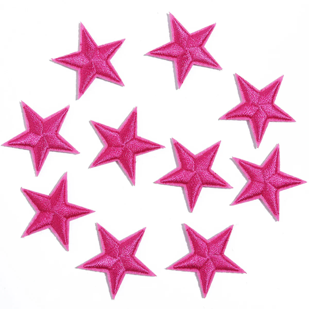 10pcs Mini Star Iron-On Embroidery Patches – Small Pentagram Appliques for DIY Clothing, Black White Gold Fashion Decoration