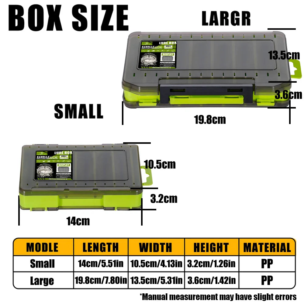 Fishing Tackle Box – 14 Compartment Double-Sided Storage Case for Lures, Hooks & Accessories, Fishing Tool Organizer