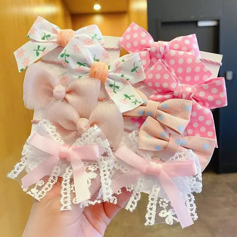 10 Pcs Baby Girl Flower Hair Bands Set – Cute Colorful Soft Scrunchies Ponytail Holders for Kids