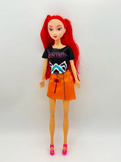 2026 Princess Figurine Doll with Long Hair - Articulated Girls’ Toy with Interchangeable Clothes