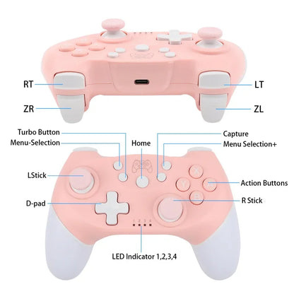 BT Wireless Game Controller for Switch Pro Lite OLED | Gamepad Joystick for PC Gaming | Programmable Wake-Up Function | Enhanced Gaming Experience