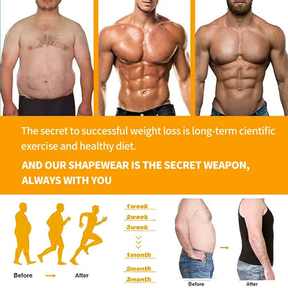 Men’s Slimming Body Shaper Compression Shirt – Abdomen & Abs Shapewear Tank Top to Hide Gynecomastia Moobs for Workout & Daily Wear