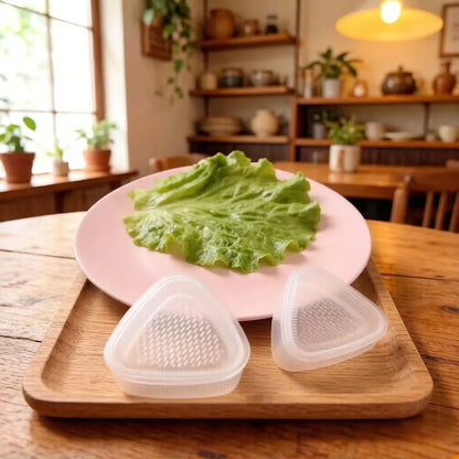 2PCS Transparent DIY Sushi Mold Kit – Onigiri Rice Ball Triangle Maker Press, Kitchen Bento Food Shaping Tool Set