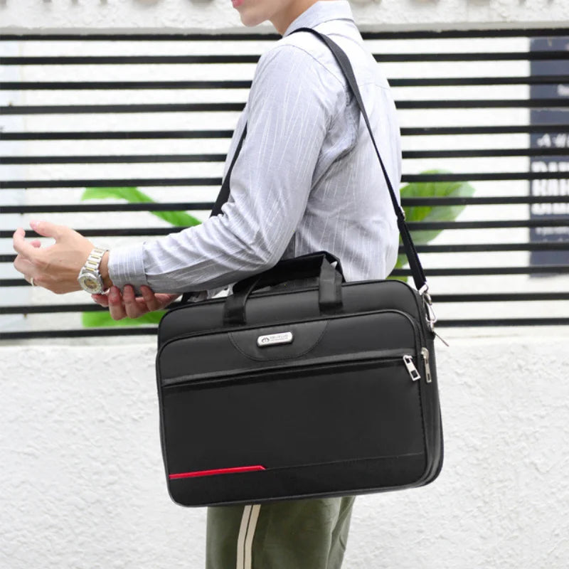 High-Capacity Briefcase Business Bag - Document Storage, Weekend Travel Laptop Protection & Organizer Handbag Accessories