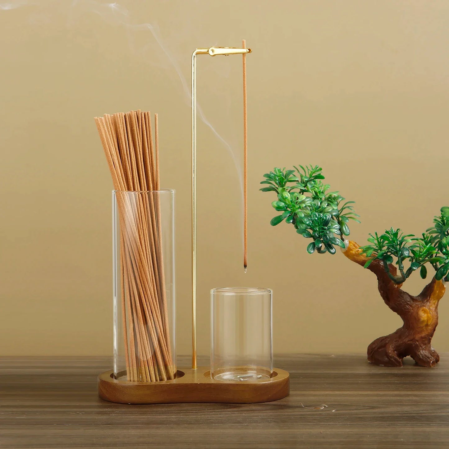 Incense Stick Holder with Ash Catcher — 2-in-1 Organizer and Anti-Flying Ash Burner