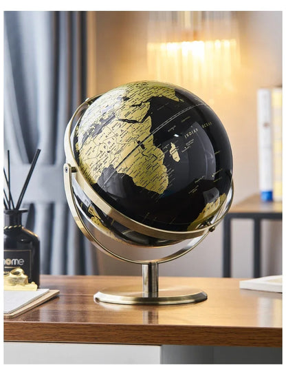 Rotating World Globe with Metal Base – Educational Geography Globe for Children, Classroom Learning Stand