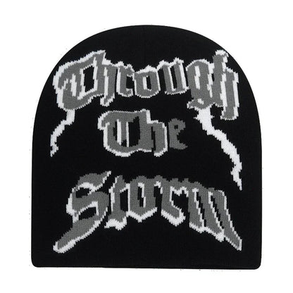 Y2K Letter Knitted Beanie Cap – Unisex Winter Autumn Warm Ski Skullcap, Hip Hop Streetwear Ear Cover Hat for Men & Women