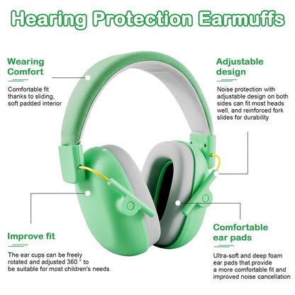 Adjustable Kids Noise Reduction Earmuffs – Baby Ear Protection with 25dB NRR Safety Muffs