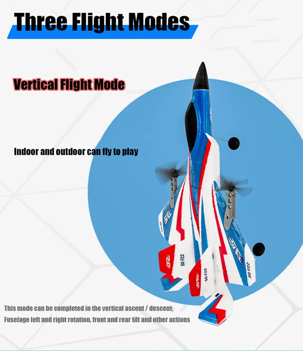 RC F22 Stunt Plane — 2.4G Remote Control 3D Glider Airplane EPP Foam Toy for Kids