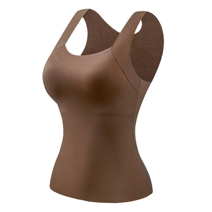 Women's Seamless Camisole with Chest Pads - Wire-Free Slim Fit Tank Top
