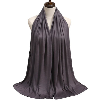Women's Modal Cotton Jersey Hijab - Soft Solid Color Muslim Headscarf for Ramadan & Everyday Wear