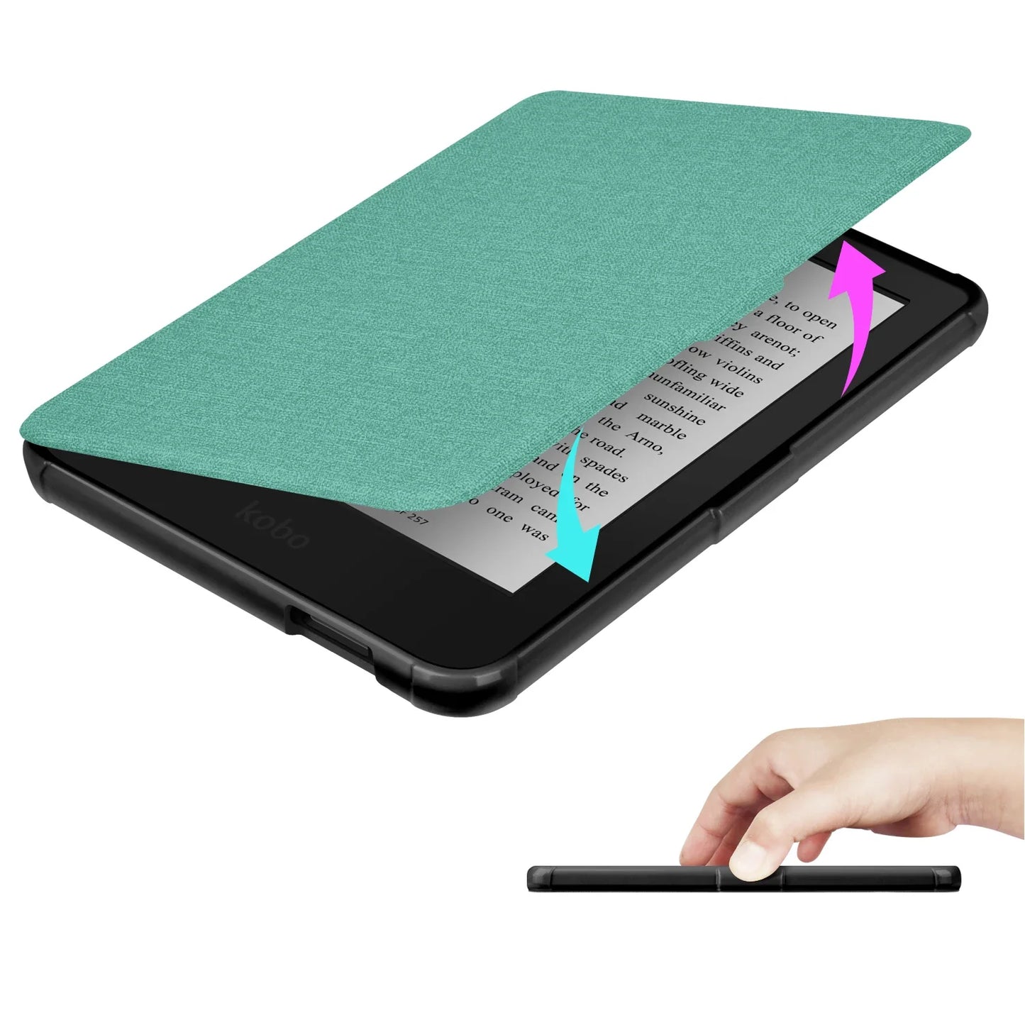 Case for Kobo Clara Colour BW 2024 & 2E – 6" Sleep/Wake Ebook Cover with Hand Strap Holder (N367/N365/N506)