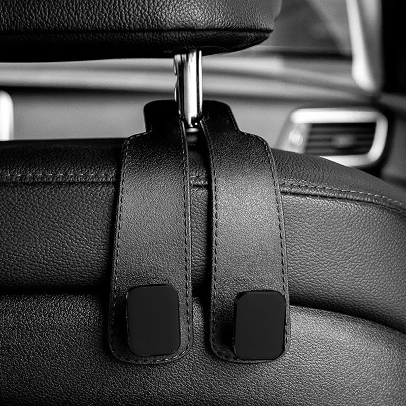 Car Headrest Hooks for Bags – Seat Back Organizer Holder Clips for Auto Storage and Fastening