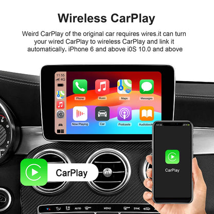 CarPlay AI Box Android 13 Wireless – Smart Android Auto TV Box for YouTube & Netflix Compatible with Toyota, Mazda, Hyundai, Ford, Kia & More