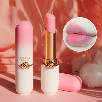 Peach Color-Changing Jelly Lipstick – Moisturizing, Non-Stick Cup Warm Lip Balm