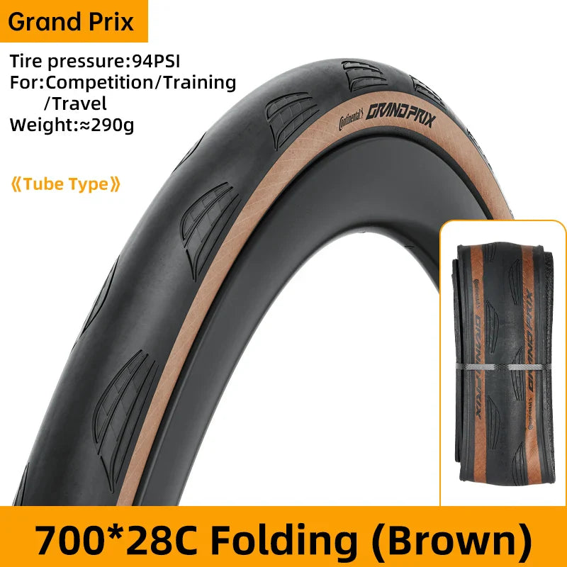 Continental Grand Prix Road Bicycle Tire – 700C Folding Clincher, Tubeless & Tube Options