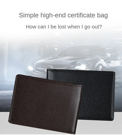 PU Leather Driver License Holder — Car Document Wallet for ID, Pass, Certificate, and Card Storage