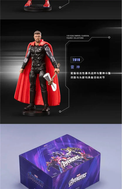 ZD Toys Avengers Legends Action Figures – Iron Man, Spider-Man, Thor, Captain America, Thanos, Hulk, War Machine Gift Set