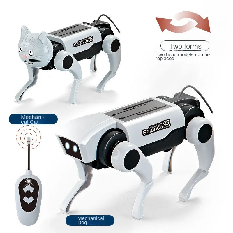 RC Robot Dog Toy for Kids – DIY Assembly Remote Control Mechanical Dog, Educational Science Model Gift for Boys