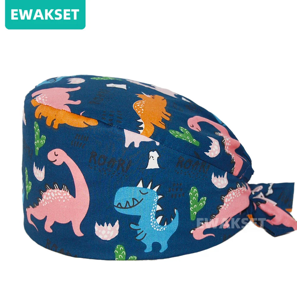 Unisex Soft Scrub Cap – Cartoon Print Surgical Hat for Men and Women, Operating Room Nursing Accessories
