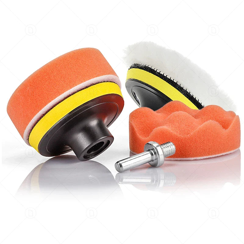 3-Inch Headlight Repair & Restoration Kit — Car Polishing Disc with Auto Waxing Sponge and Sandpaper for Detailing