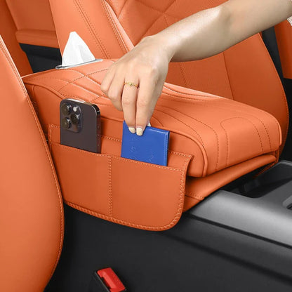 Car Armrest Height Increase Pad with Storage Bag – Leather Center Console Cover for Jaecoo J7, Jetour T2 & Haval H9 (2024–2025)