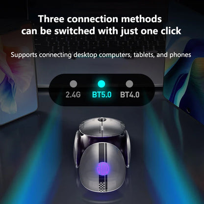 Inphic X2 Silent Bluetooth Mouse – Rechargeable Wireless Gaming & Office Mouse with Metal Base for Computer & Laptop
