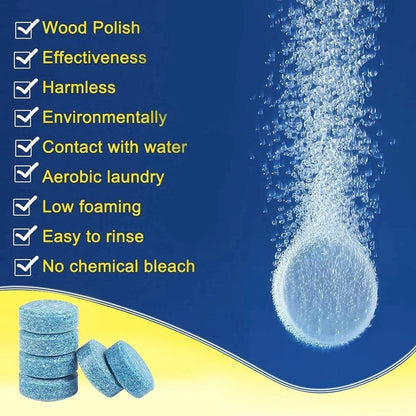Solid Car Windscreen Cleaner Tablets – Effervescent Auto Wiper Glass Cleaning Concentrate Detergent
