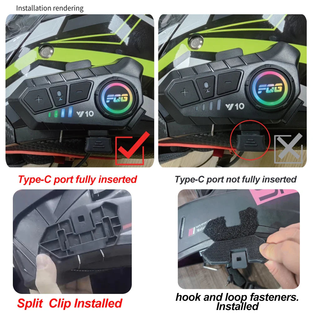 Bluetooth 5.3 Motorcycle Helmet Headset: Waterproof Wireless Hands-free Call Kit - MP3 Music Player Speaker, Perfect for Moto Riders