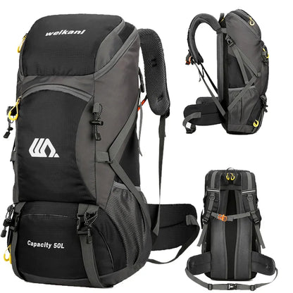 50L Travel Backpack for Men — Large Waterproof Hiking, Camping & Mountaineering Rucksack, Outdoor Sports Luggage Bag
