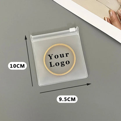 Personalized Transparent EVA Jewelry Zipper Bag – Frosted Plastic Storage Pouch for Ring, Earring, Necklace & Bracelet Packaging