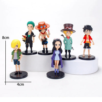6PCS One Piece Anime Action Figures — PVC Luffy Collectible Dolls | Children’s Toys & Christmas Gift Decorations
