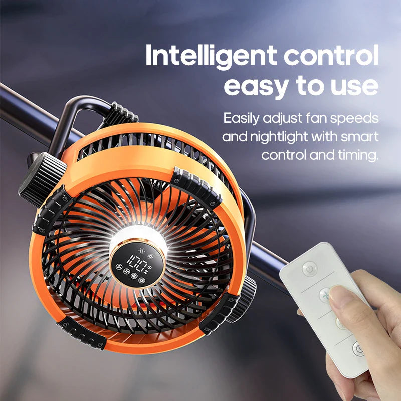 New 6-in-1 Multifunctional Desktop & Camping Fan — 20000mAh Outdoor Air Circulator with 4-Speed Wireless Tent & Ceiling Fan