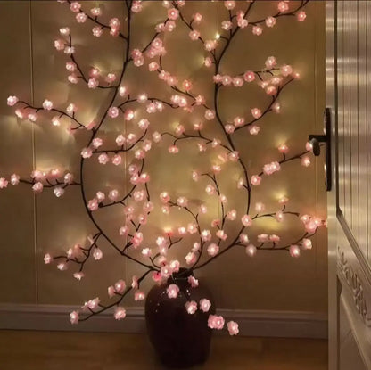 72/96 LED USB Cherry Blossom String Lights – 8-Mode DIY Flower Lights for Parties & Weddings
