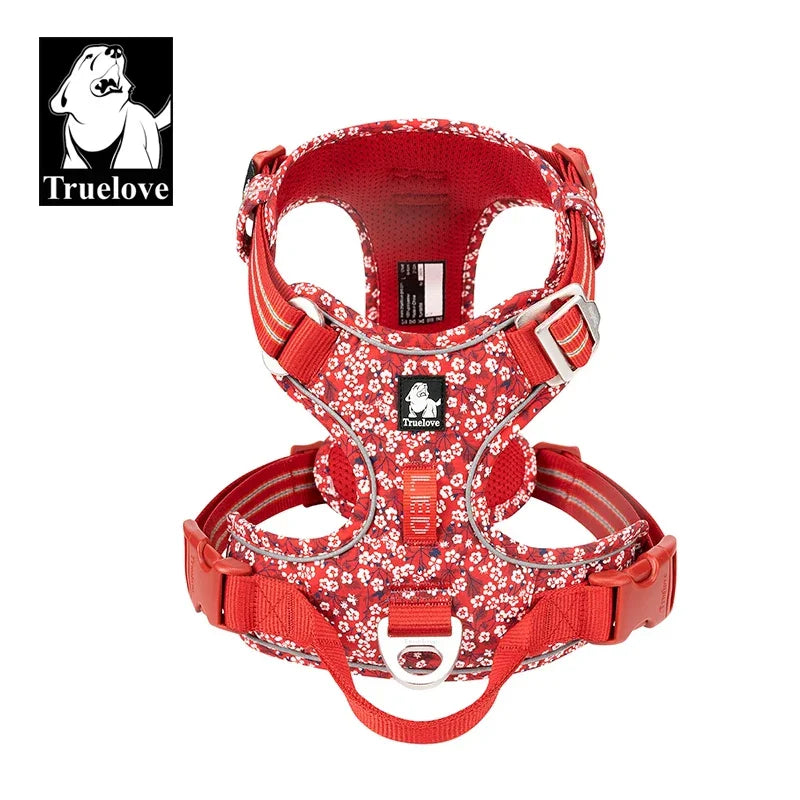 TRUE LOVE TLH5654 Reflective No-Pull Adjustable Nylon Dog Harness Step-In Comfortable Control Pet Walking Harness