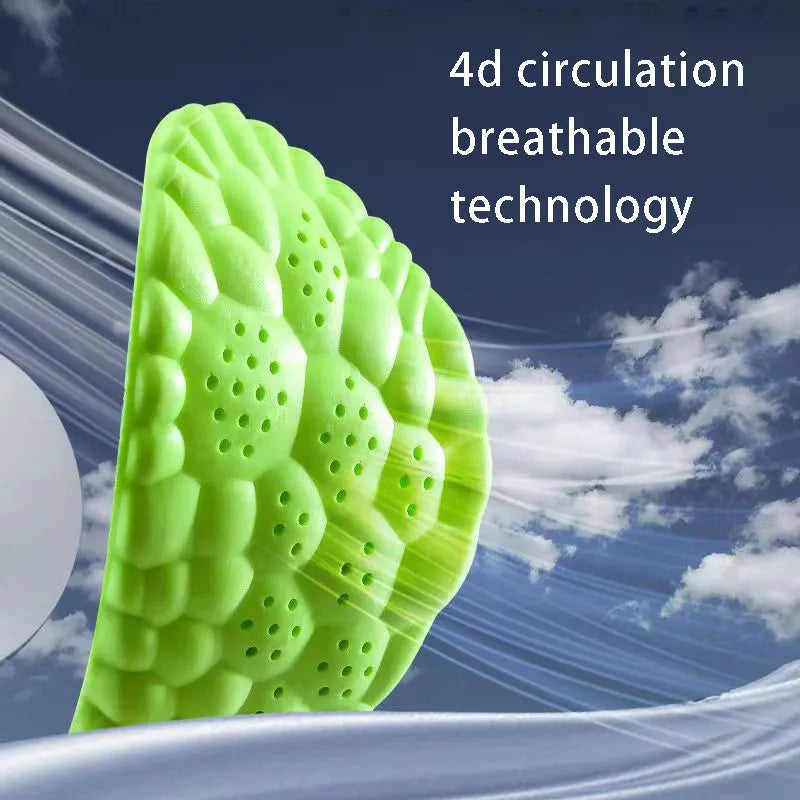 PU Orthopedic Sport Insoles - Soft, Breathable Shock Absorption, Arch Support Running Shoe Pads for Men and Women