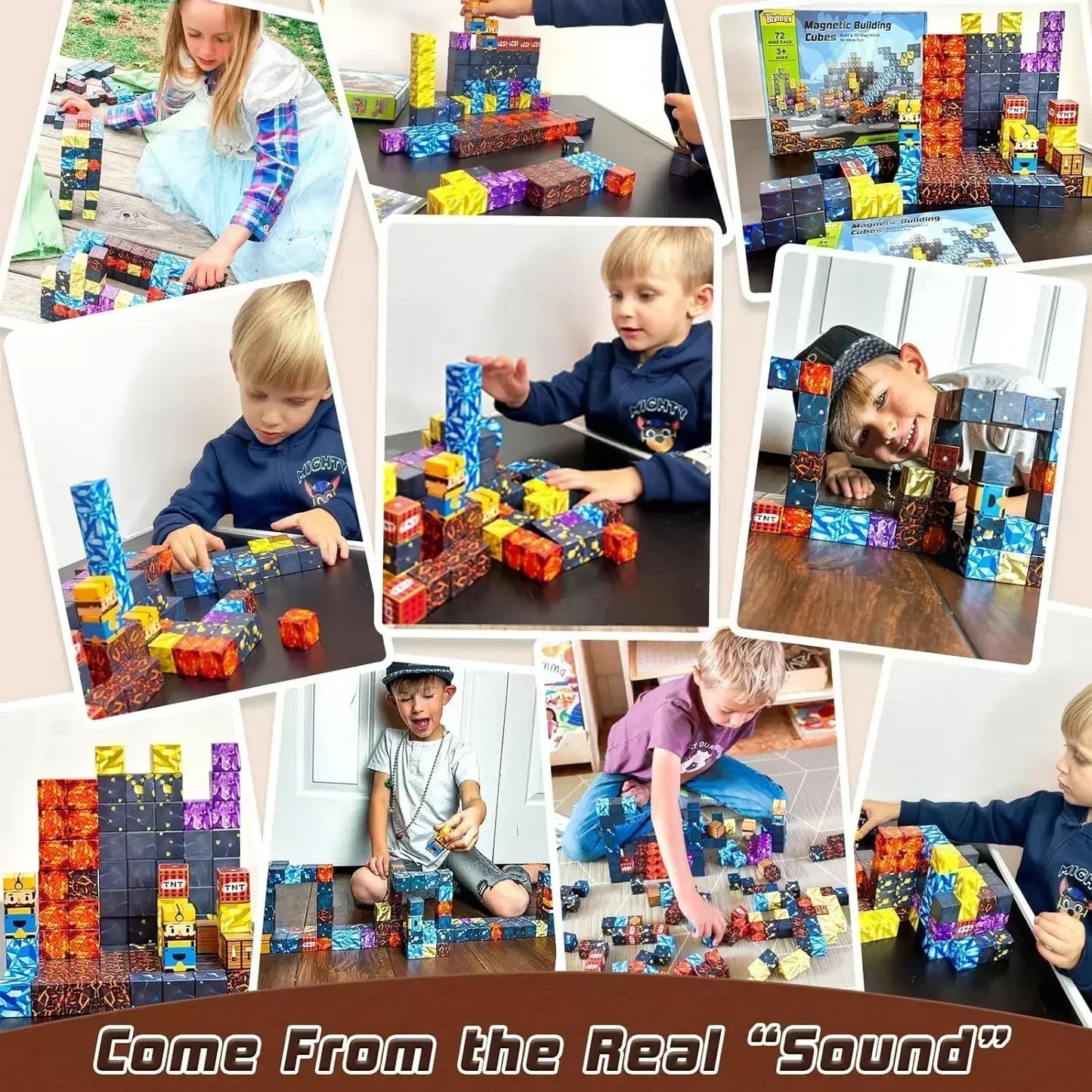 Magnetic Building Blocks Set – Mine World Cube Magnet, STEM Toy for Kids 3+, DIY Model, Best Montessori Sensory Gift