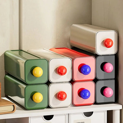 1/3pcs Dopamine Desktop Storage Boxes – Stackable Cosmetic & Organizer Drawers for Home, Office & Bedroom