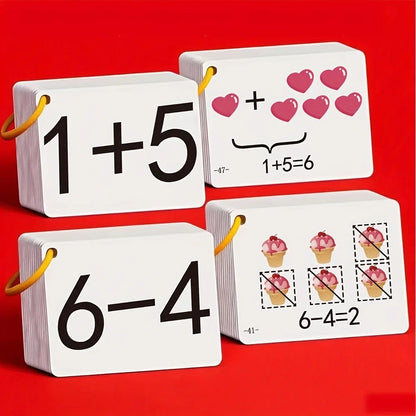 Addition & Subtraction Math Cards - 132-Piece Mental Arithmetic Learning Set for Kids